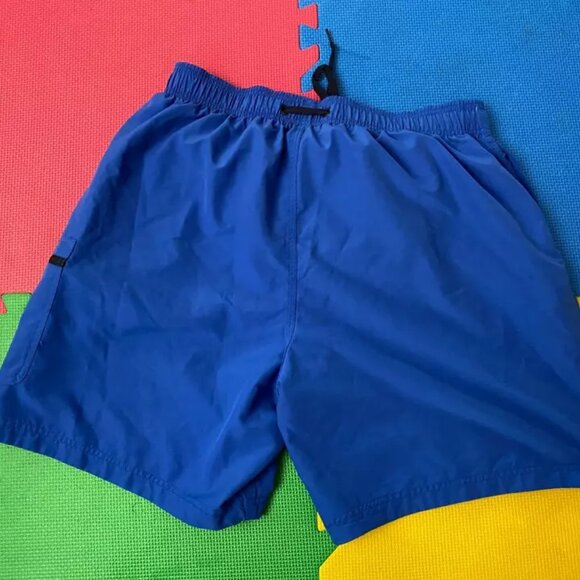 Speedo Swim Shorts Men Size Large Blue Pockets Polyester - STAIN - READ - Picture 2 of 10